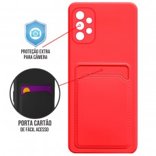 Capa para Samsung Galaxy A72 - Emborrachada Case Card Vermelha